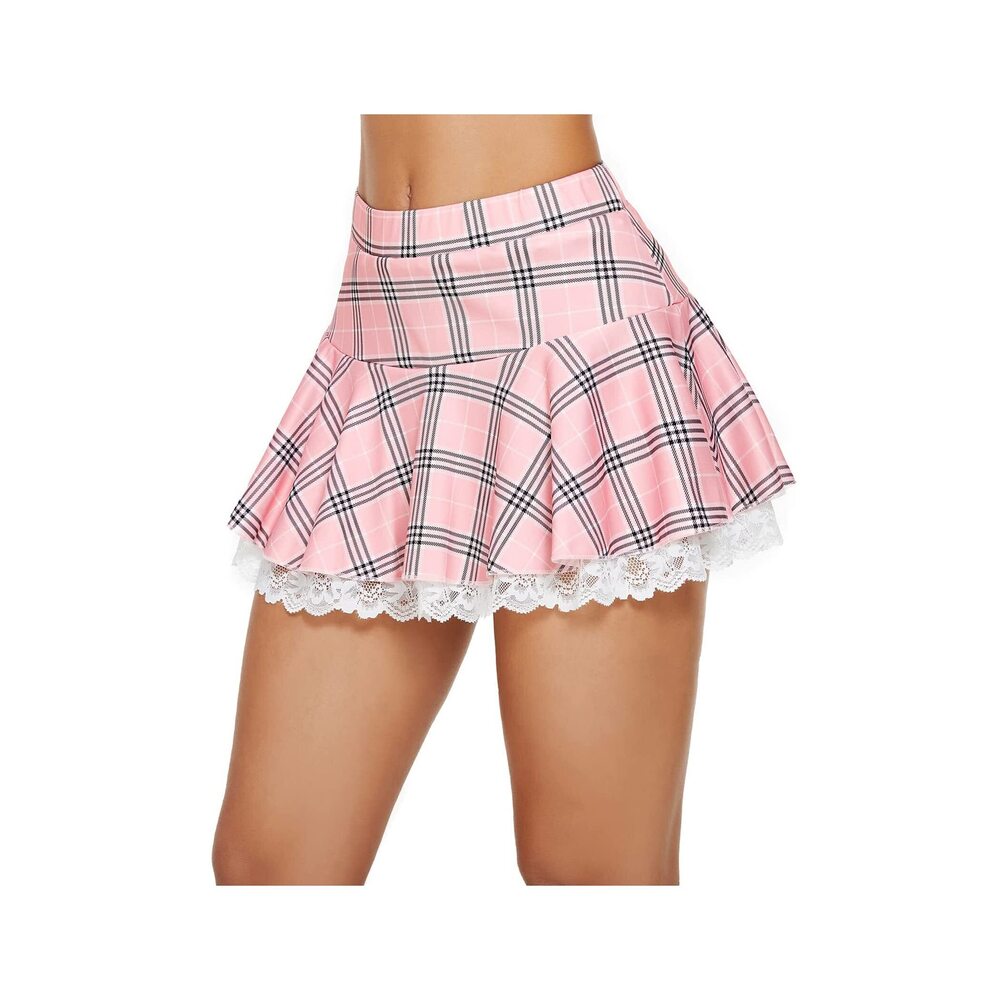 7309 Sexy Pleated Mini Skirt Lace Ruffle Skirt Solid Plaid Short Skirts